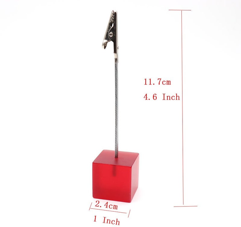 Xiaoyztan Memo Clips Holder,Red Cube Table Number Holders,Paper Note Clip for Office Home Use, Office Memo Holders, Desk Accessories and Workspace Organizers,Pack of 10 - Image 2